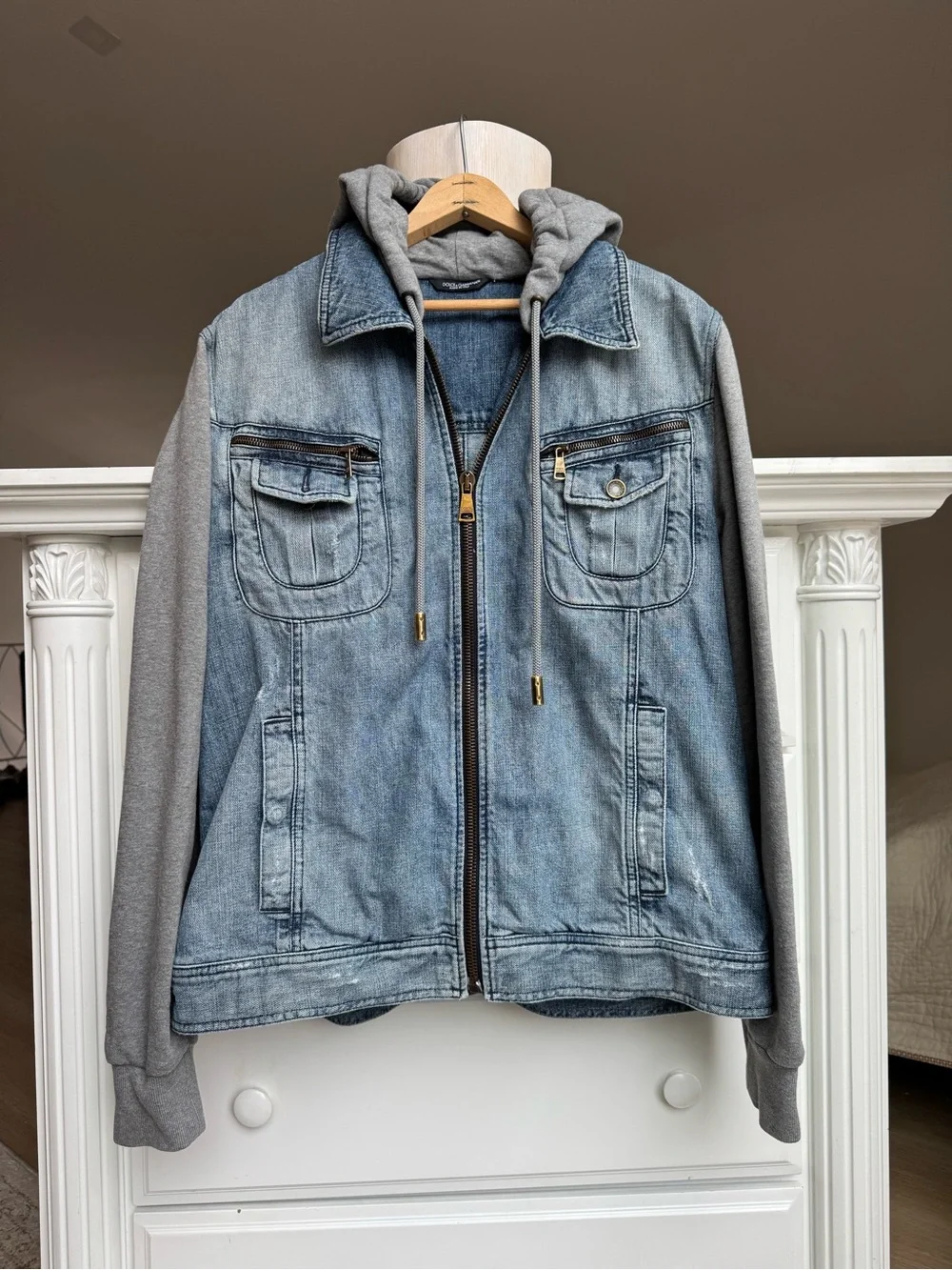 Dolce & Gabbana Men’s Denim Hoodie Jacket Size L Made in Italy